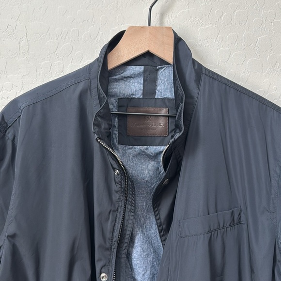 Massimo Dutti Lightweight Windbreaker Jacket Navy - Picture 2 of 8